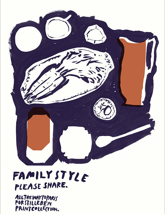 Stilleben Print - 50 x 70 cm⼁Carrots to Share - Blue Print