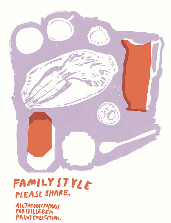 Stilleben Print - 50 x 70 cm⼁Carrots to Share - Purple Print -