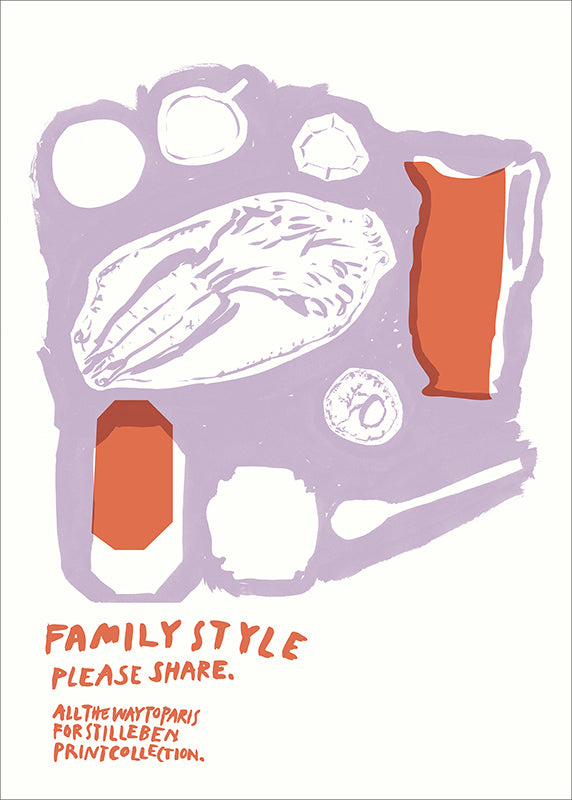 Stilleben Print - 50 x 70 cm⼁Carrots to Share - Purple Print -