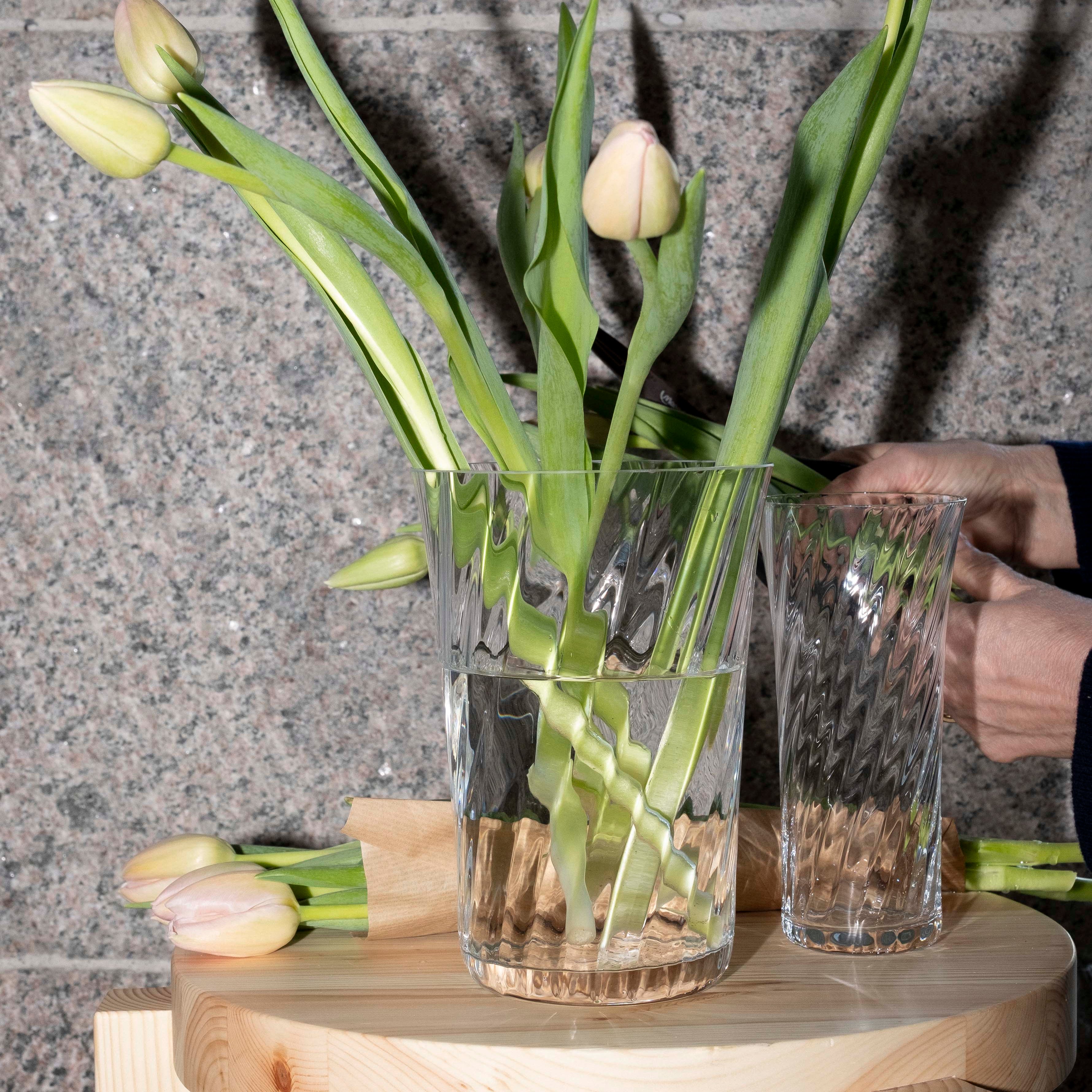 Clear Concave Vases