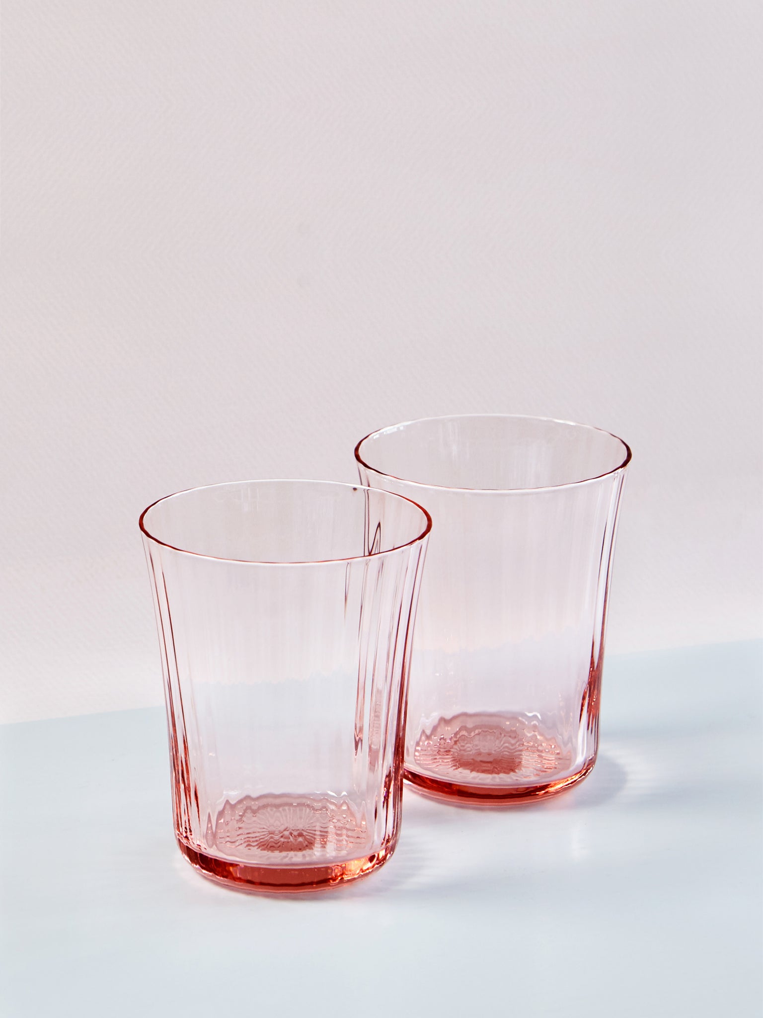 Stilleben Concave Glass - Box of 2⼁Fan Glass Rose
