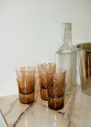 Stilleben Concave Glass - Box of 2⼁Fan Glass Sepia