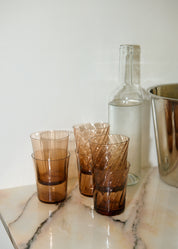 Stilleben Concave Glass - Box of 2⼁Fan Glass Sepia