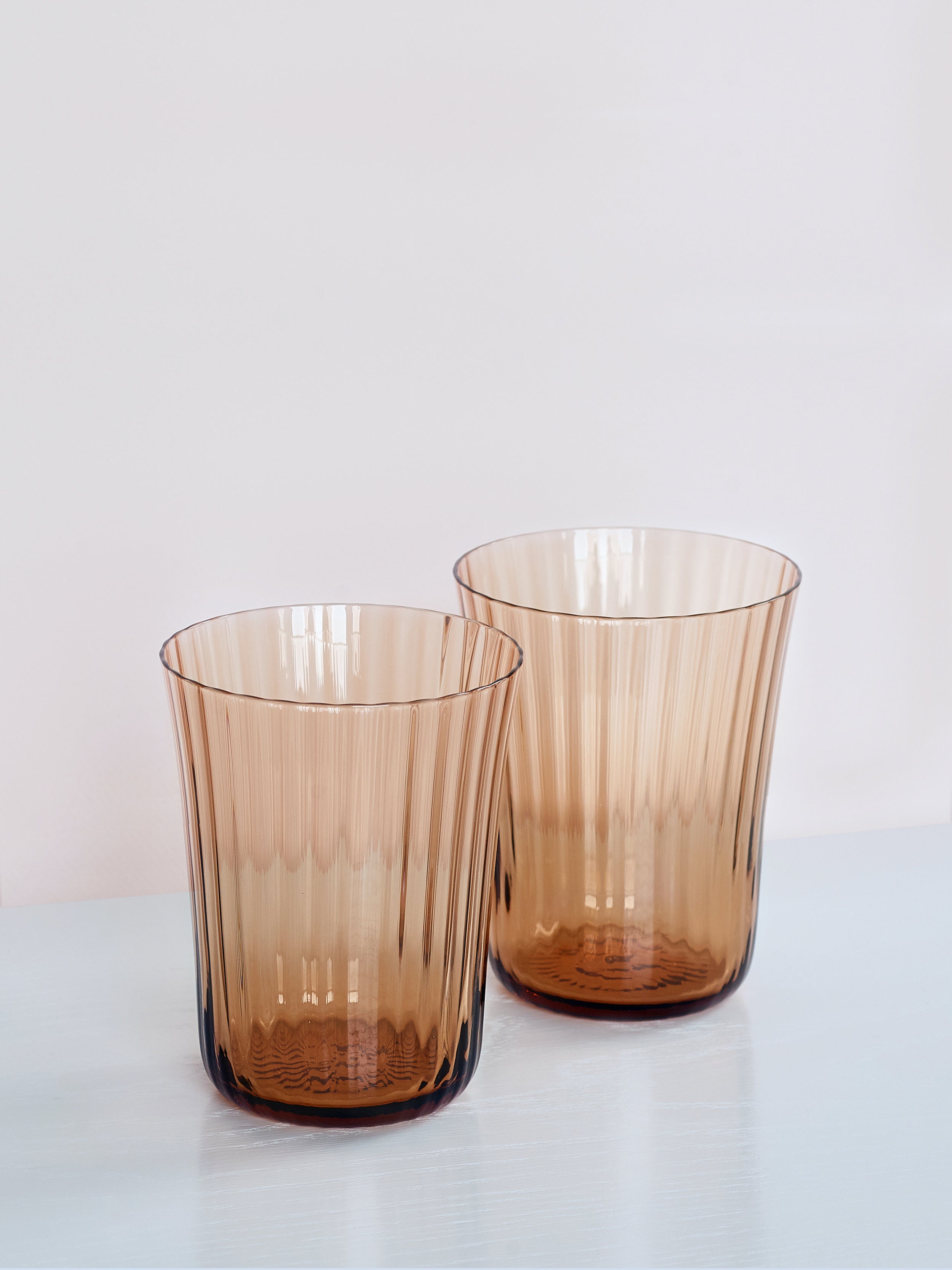 Stilleben Concave Glass - Box of 2⼁Fan Glass Sepia