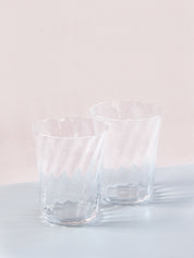 Stilleben Concave Glass - Box of 2⼁Swirl Glass Clear