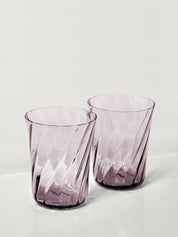 Stilleben Concave Glass - Box of 2⼁Swirl Glass Lilac