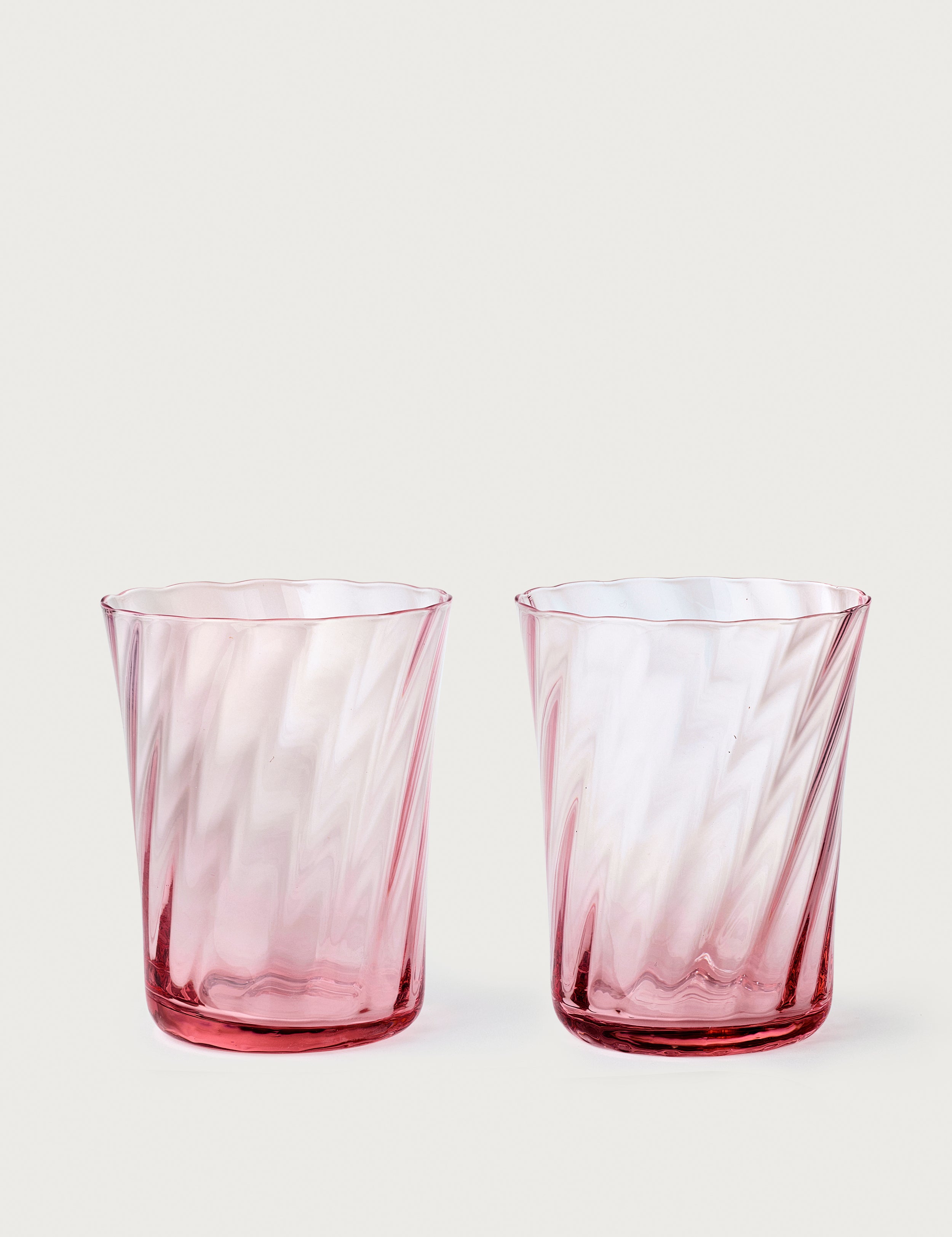 Stilleben Concave Glass - Box of 2⼁Swirl Glass Rose