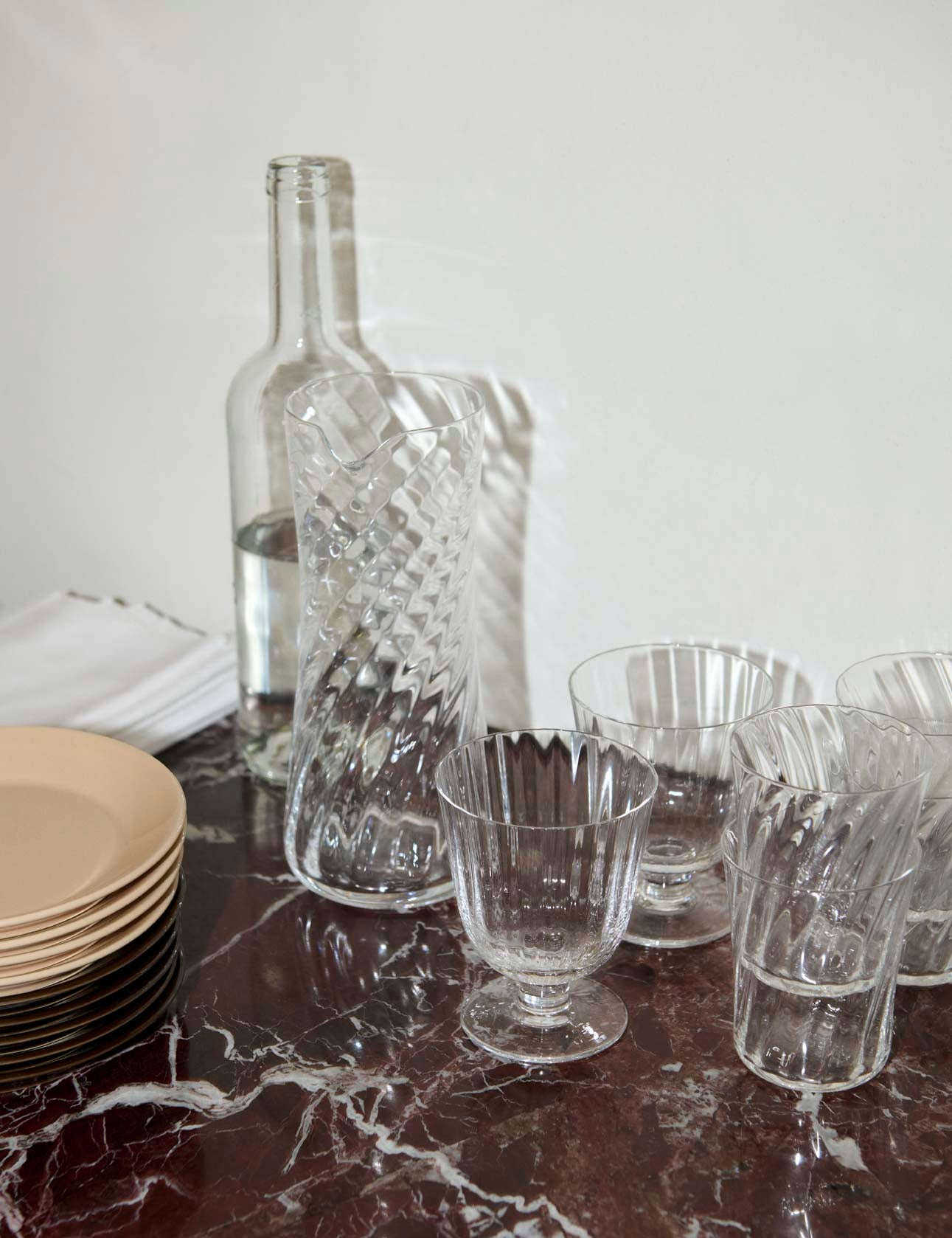 Stilleben Concave Glass Clear - Box of 2⼁Swirl Glass
