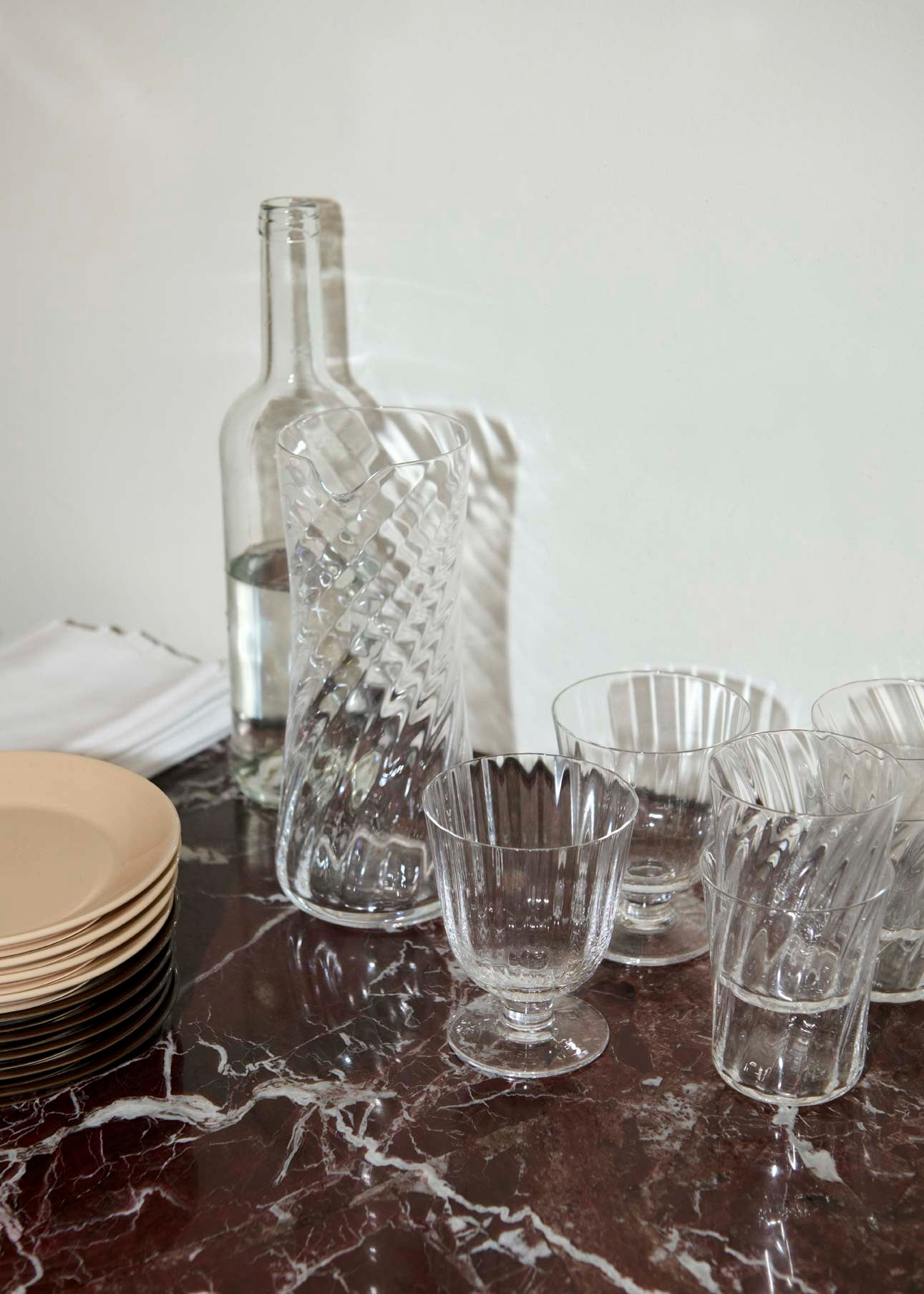 Stilleben Concave Glass Clear - Box of 2⼁Swirl Glass