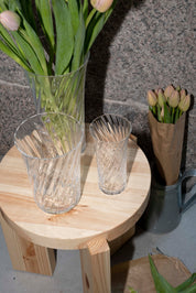 Stilleben Concave Vase - 18 cm⼁Swirl Vase Clear