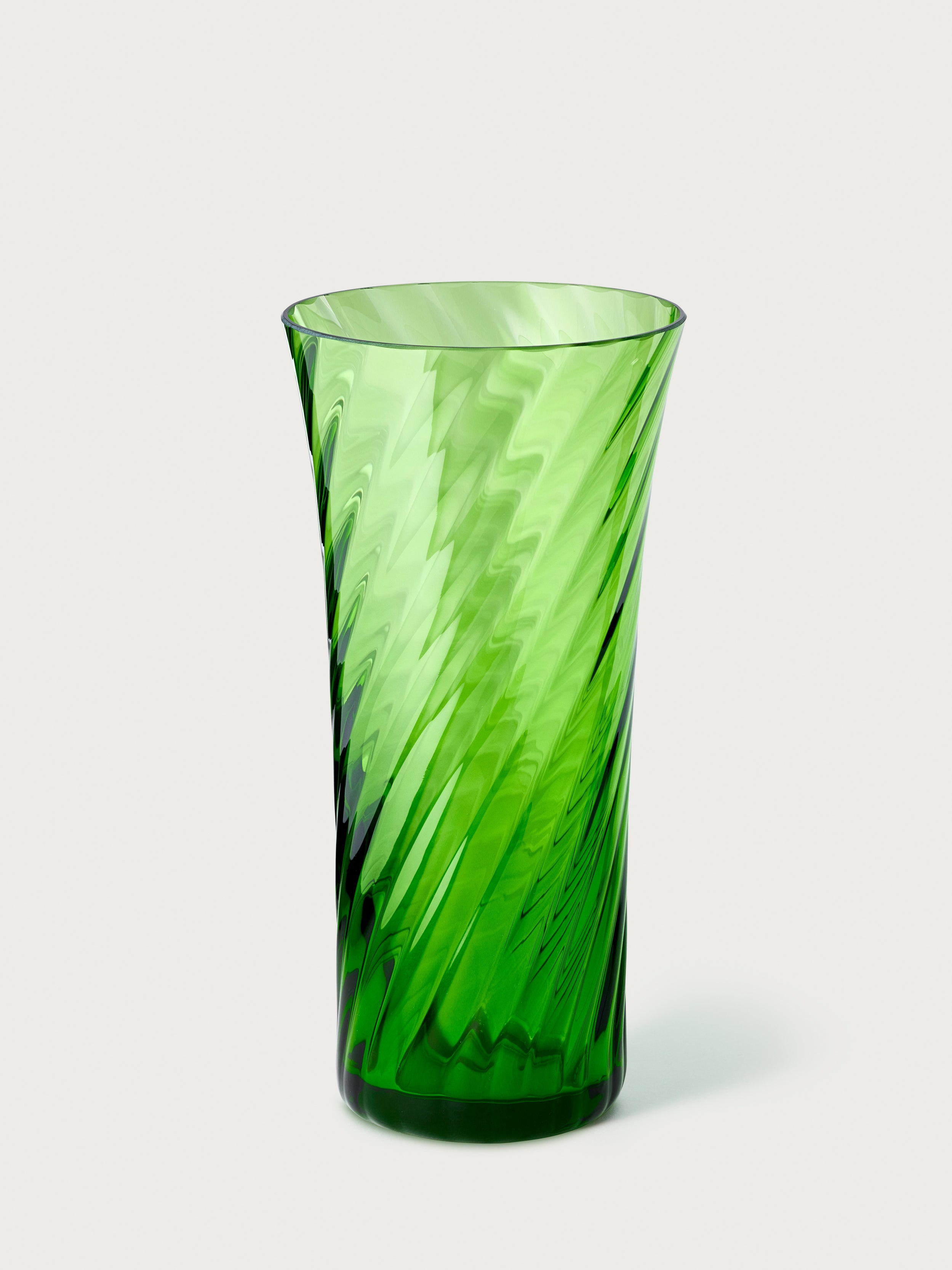 Stilleben Concave Vase - 18 cm⼁Swirl Vase Vintage Green