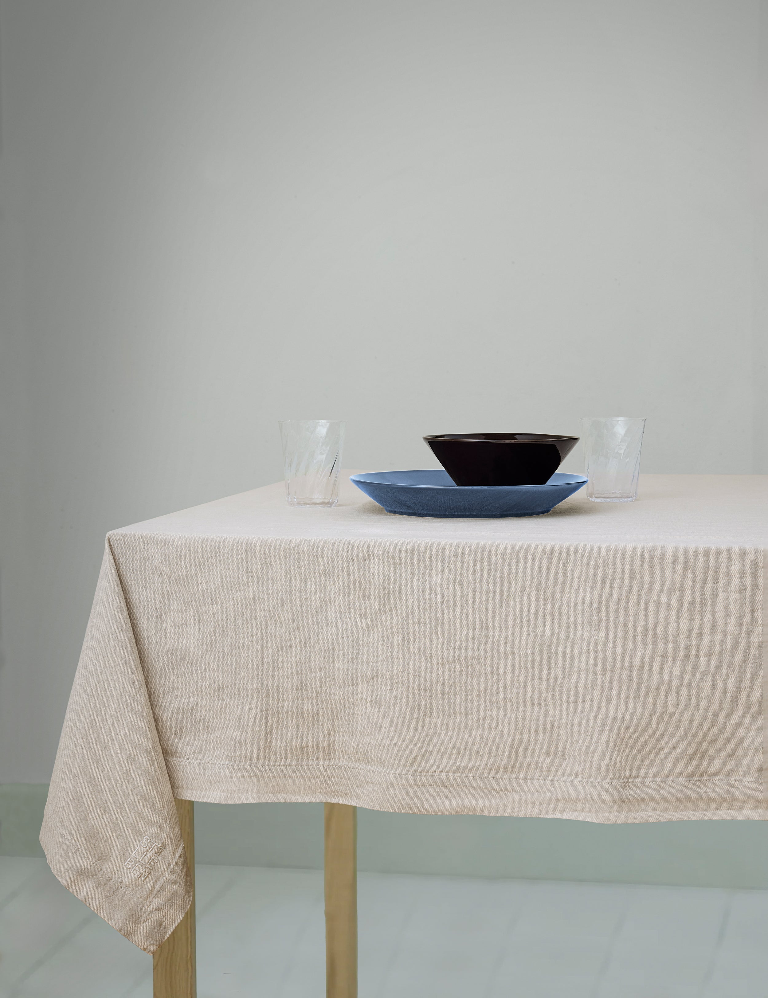 Cotton Tablecloth Indigo Blue